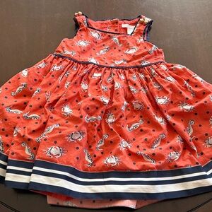 Janie and Jack Red and Navy Crab Print Dress